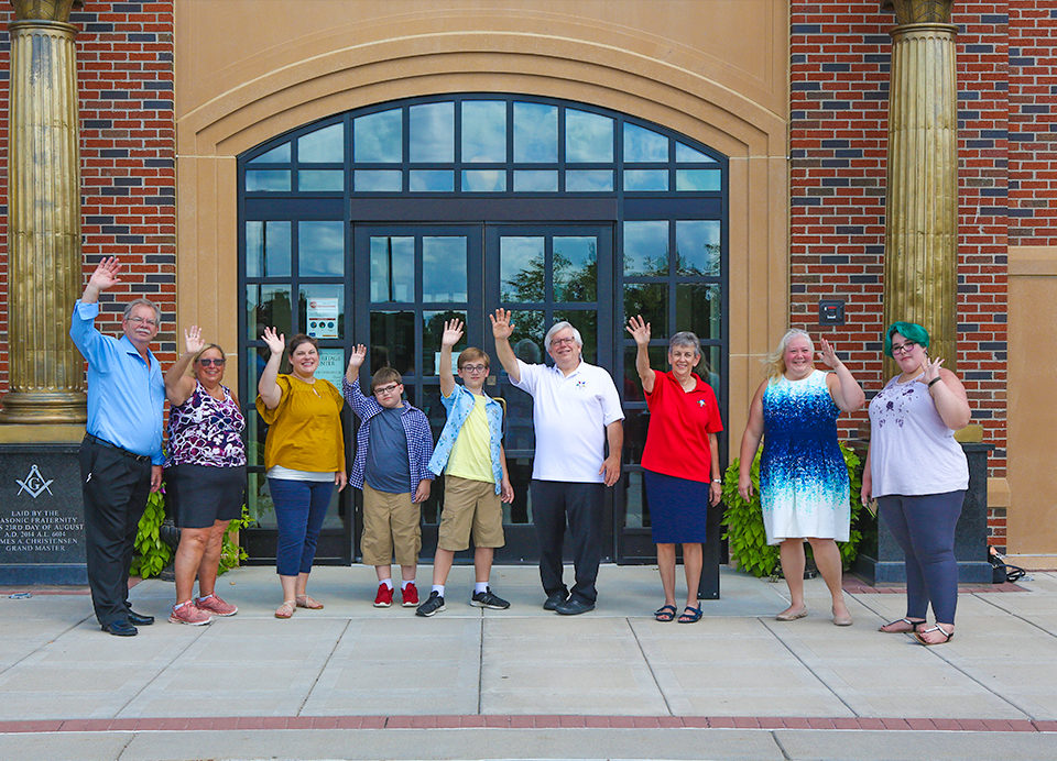 OES members group image in front of Masonic Heritage Center