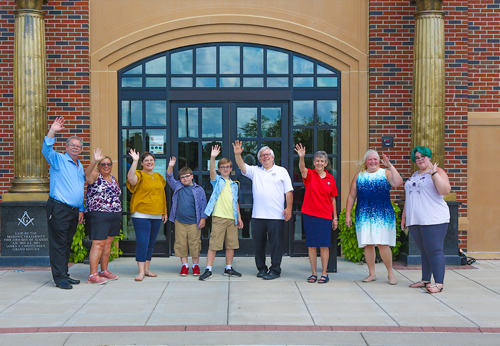 OES members group image in front of Masonic Heritage Center